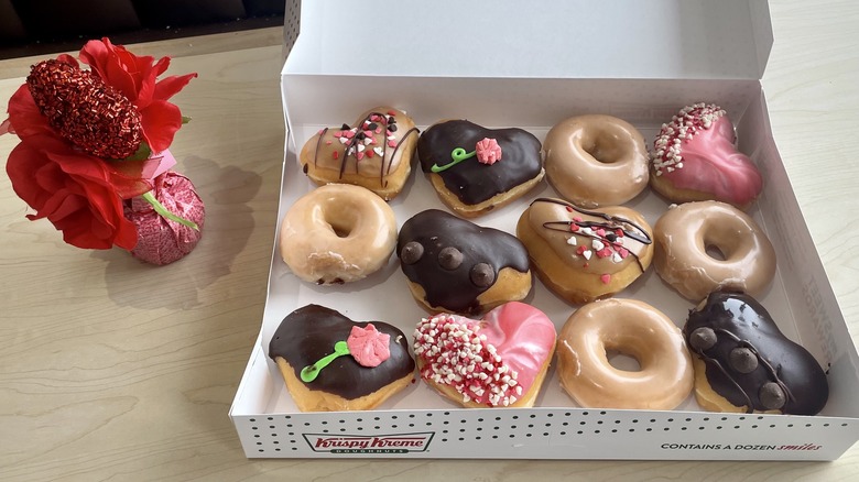 dozen doughnut box with flowers