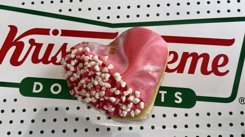 pink heart doughnut