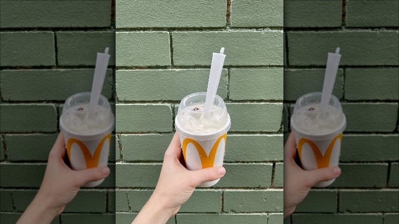 mcflurry on green brick background