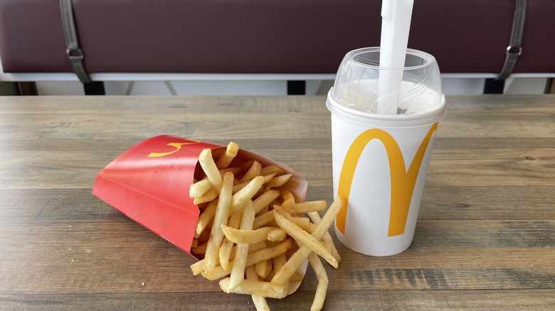 fries and mcflurry on table