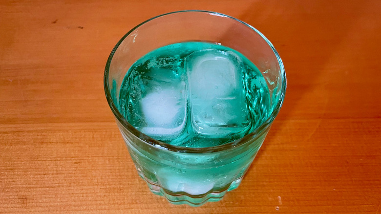 Bright blue Mountain Dew