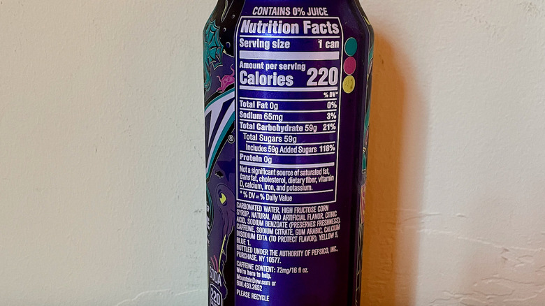 Mountain Dew nutrition facts