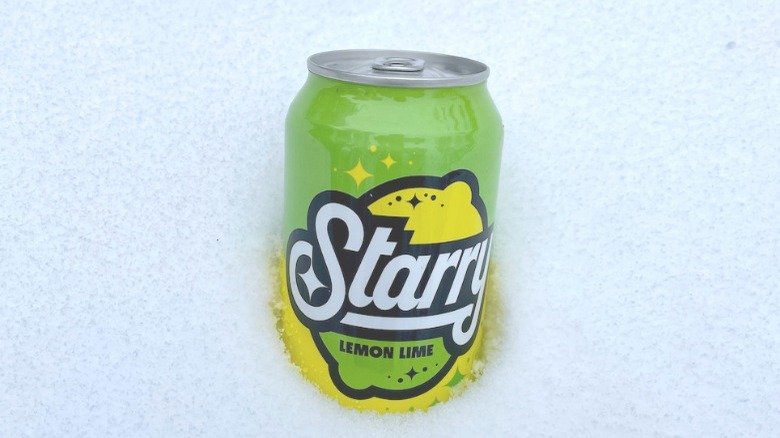 Starry can of soda in snow