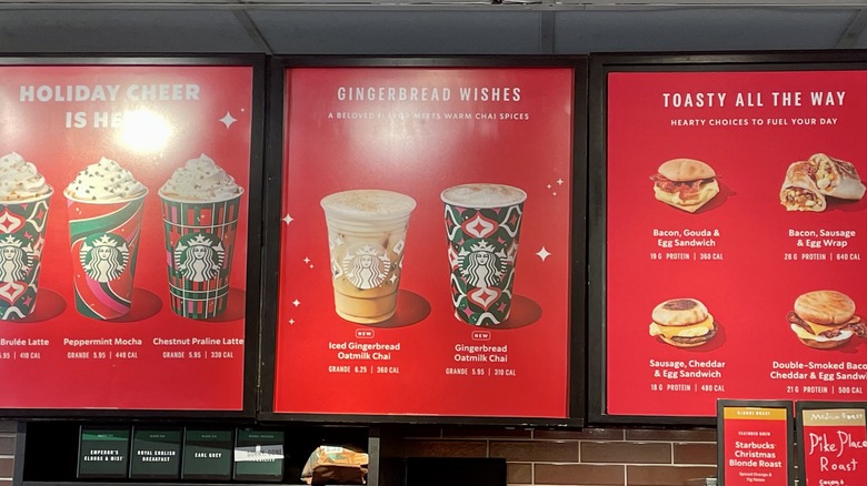 Starbucks holiday menu