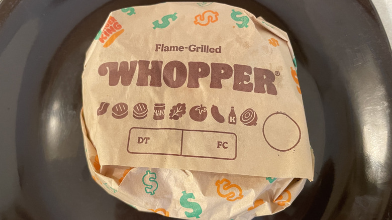 wrapped whopper burger