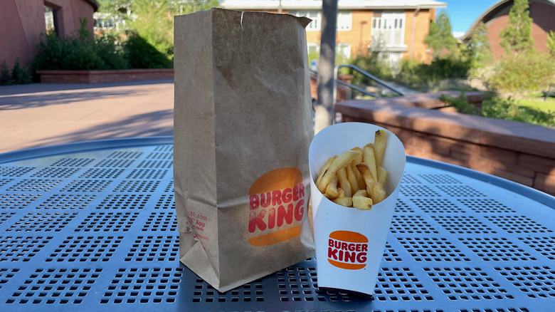 burger king fries with bag