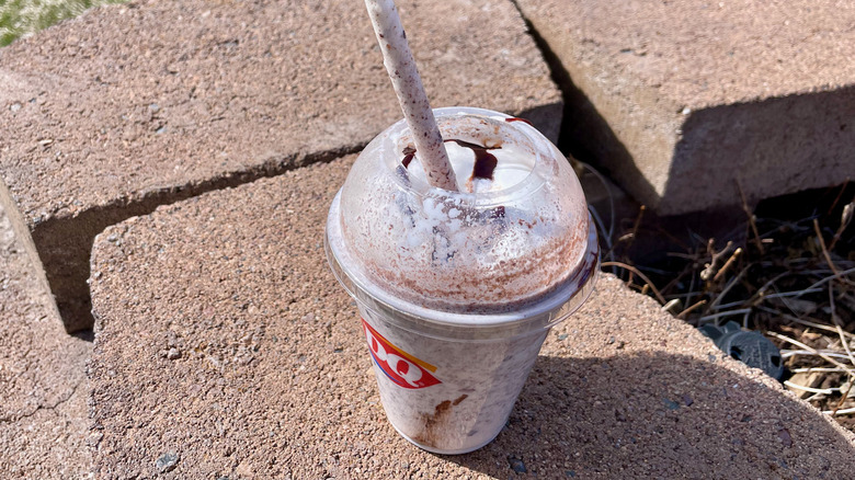 s'mores shake with straw