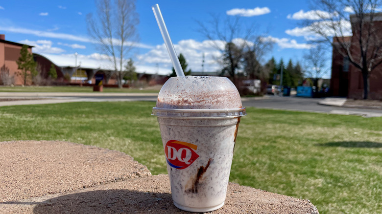 s'mores shake with grass