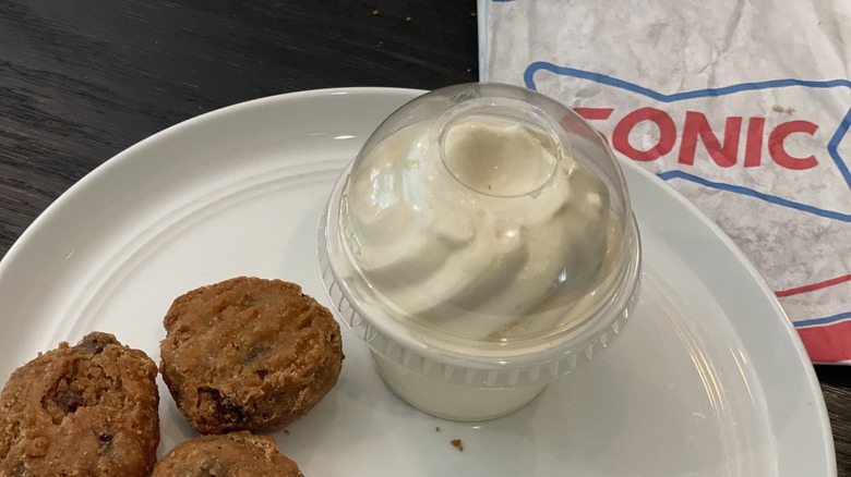 cookie dough bites and ice cream