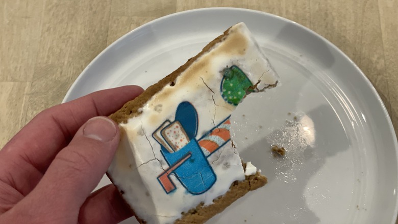 a pop-tart with a bite taken out