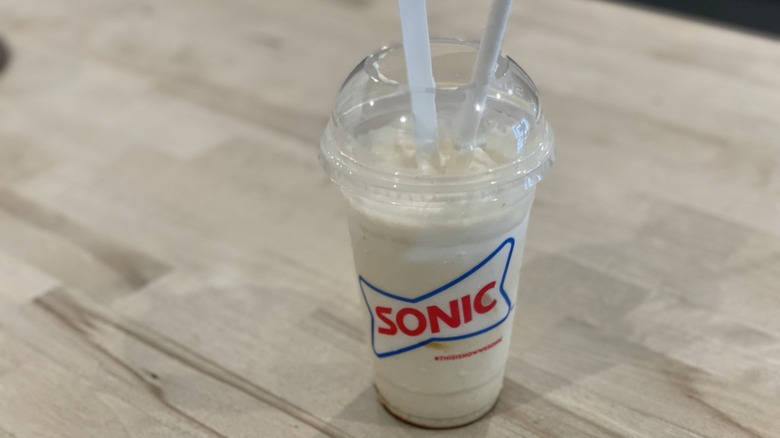 a Sonic shake on a table