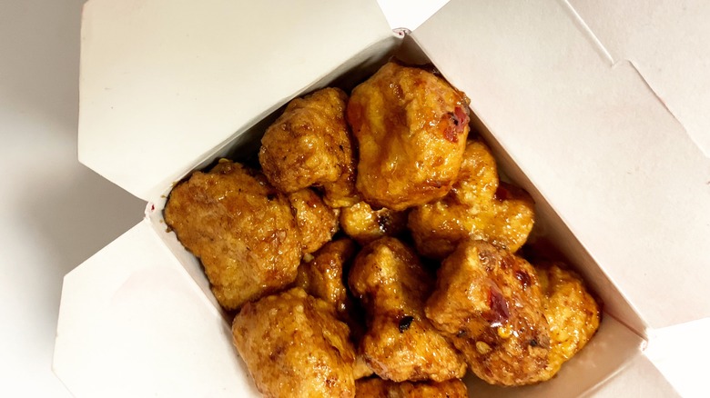 A fresh box of Beyond the Original Orange Chicken. 