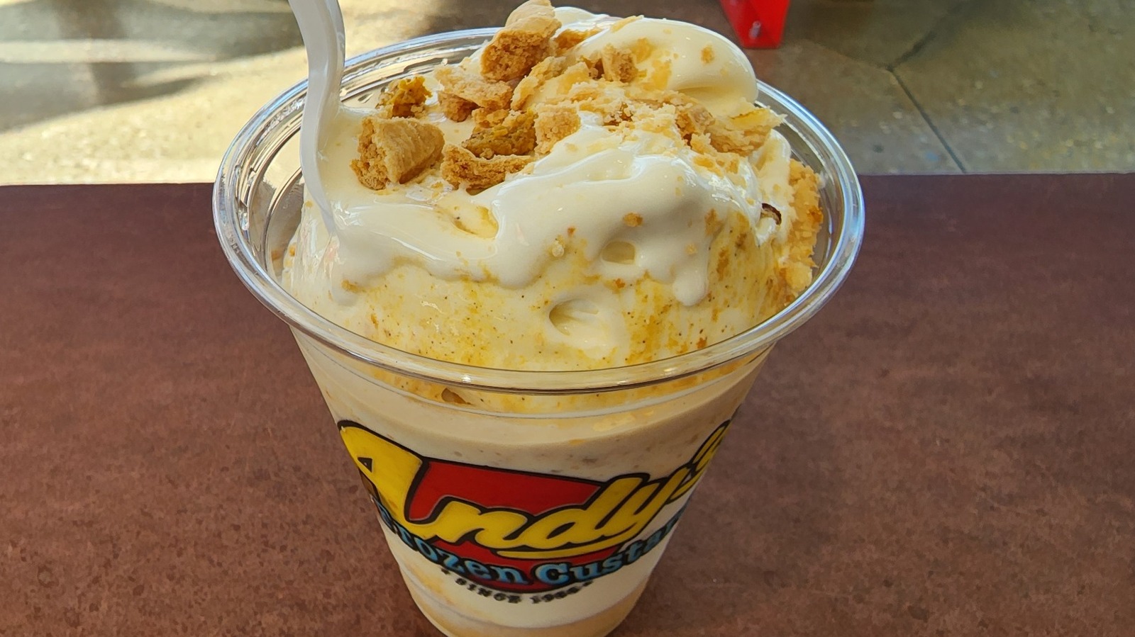 We Tried The New Pumpkin Pie Concrete From Andy's Frozen Custard. Here