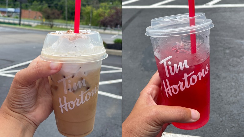 Tim Hortons latte and refresher