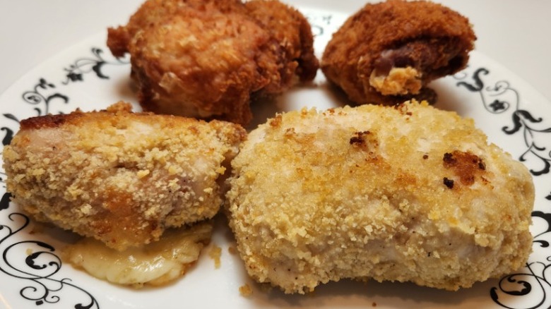 baked and fried chicken cordon bleu