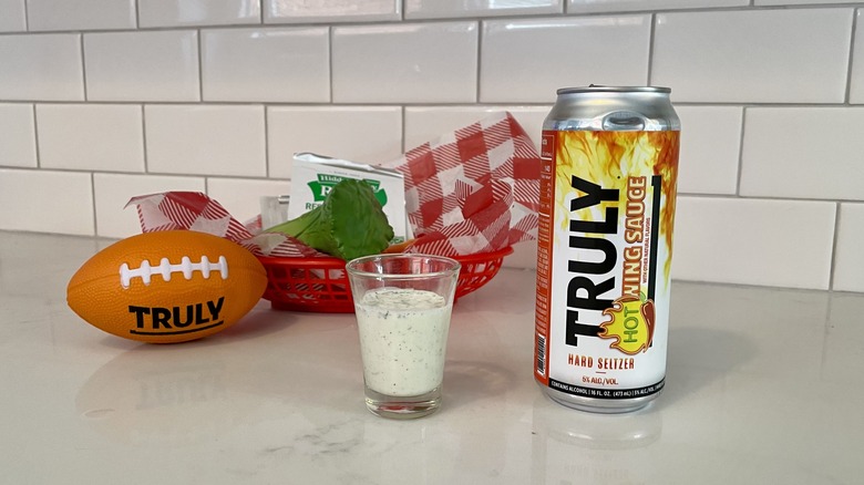 hard seltzer with ranch shot glass 