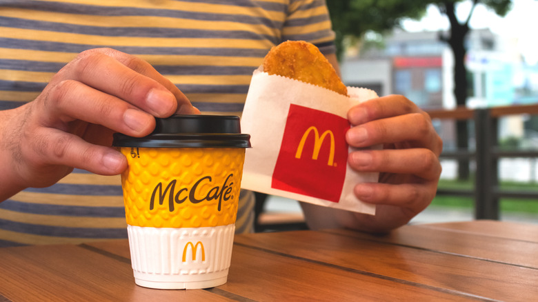 McDonald's coffee and hashbrown