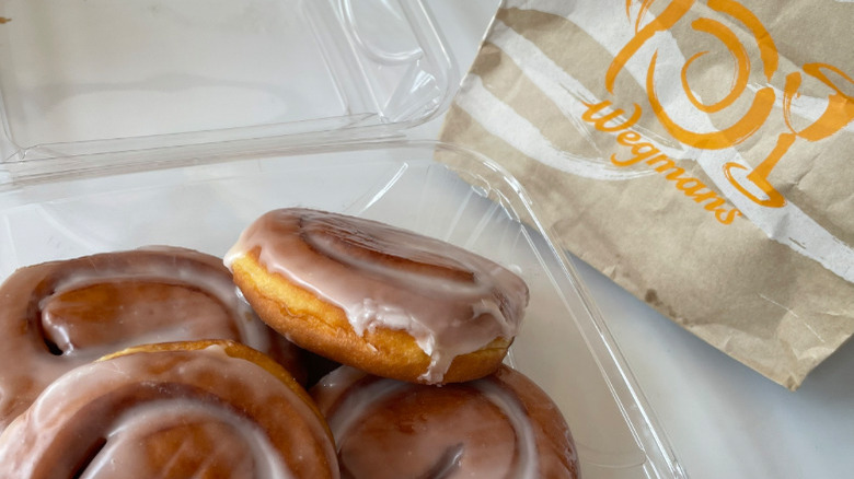 Glazed cinnamon swirl donuts