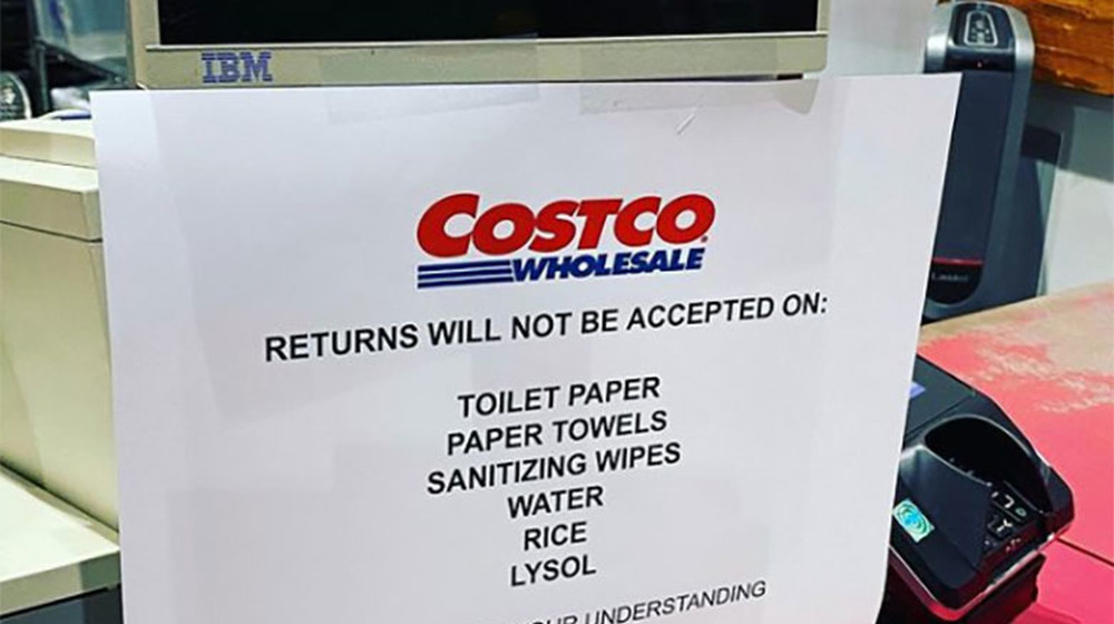 costco returns exceptions sign