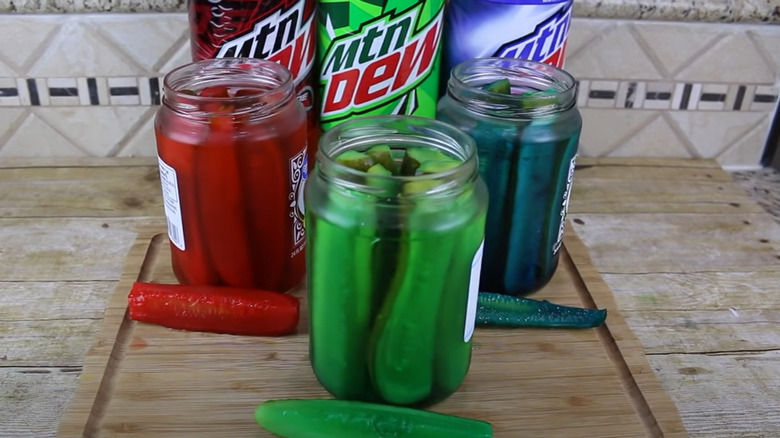 pickles infused with Mountain Dew