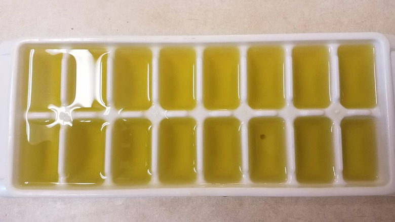 pickle juice in ice cube tray
