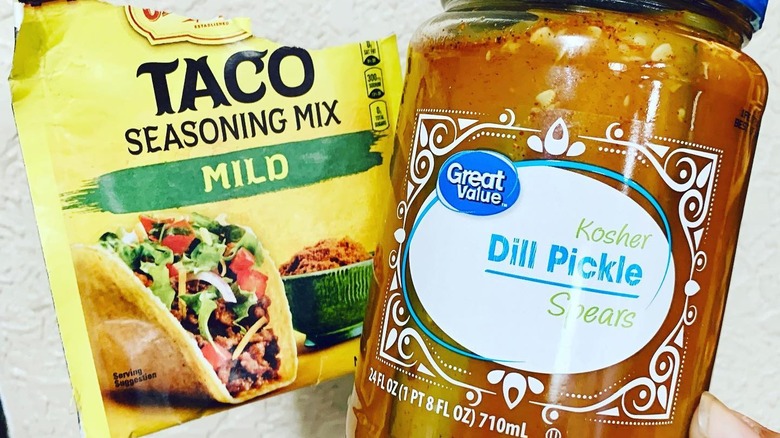 taco seasoning mix and dill pickle spears