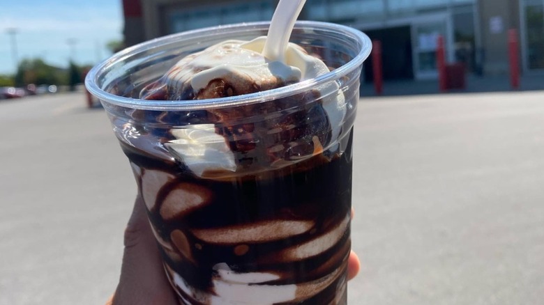 chocolate sundae from Costco 