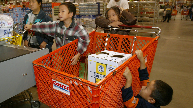 kids around Costco cart