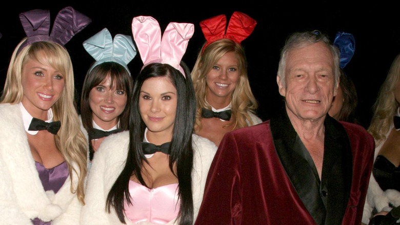 Hugh Hefner with playmates