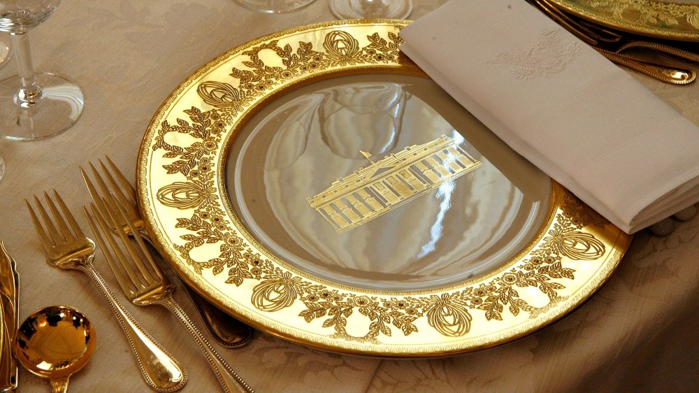 State dinner plate set by White House chefs