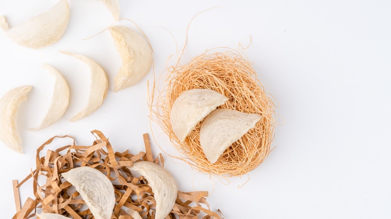 edible bird nest shoot on white background