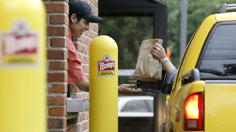 Order transfer in drive-thru at Wendy's