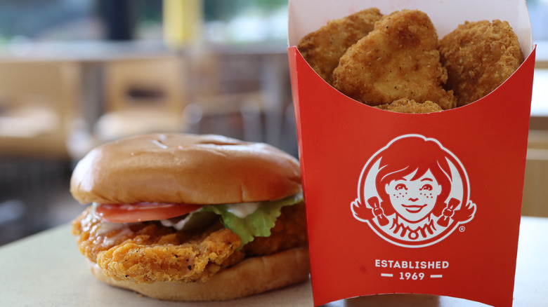 Wendy's chicken nuggets and chicken sandwich