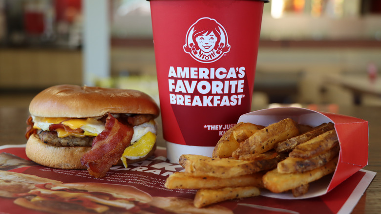 Red cup and Wendy's breakfast