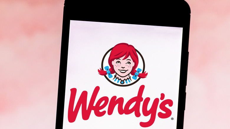 Close-up of Wendy's phone app