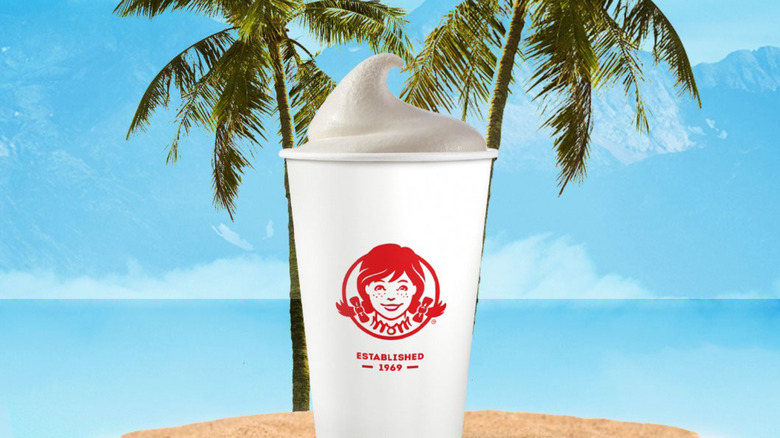 Vanilla Wendy's Frosty on beach