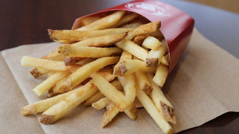 Wendy's french fries pouring forth