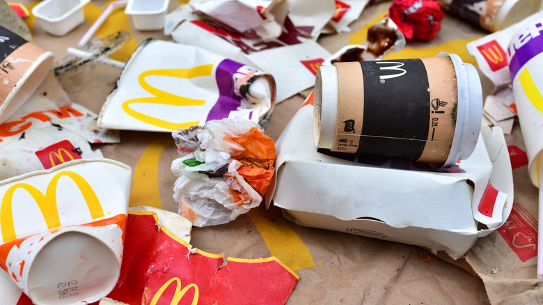 Discarded McDonald's packaging