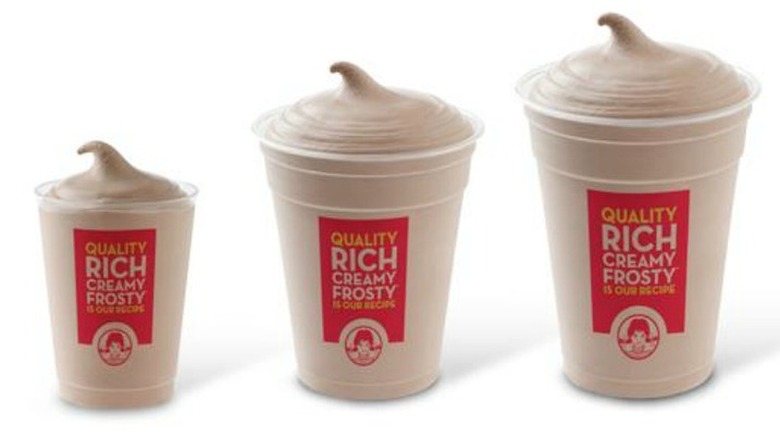 Wendy's Frosty in three sizes