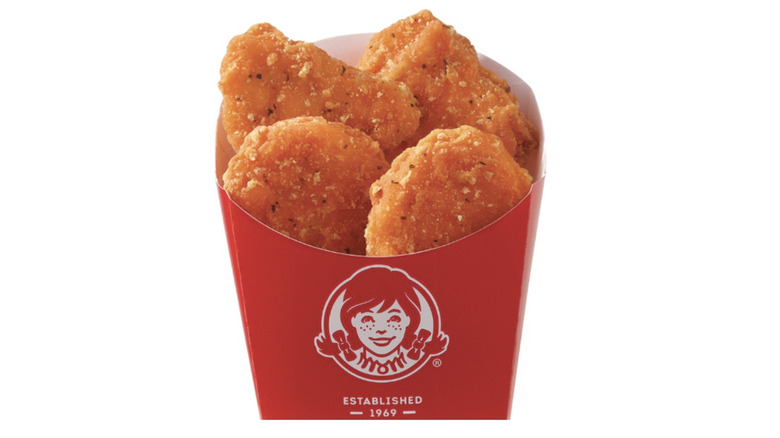 box of Wendy's spicy chicken nuggets