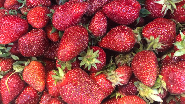 Juicy red strawberries