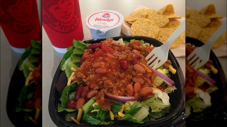 Wendy's Taco Salad on table