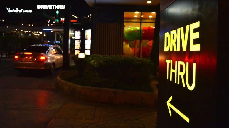 Driving through a drive-thru