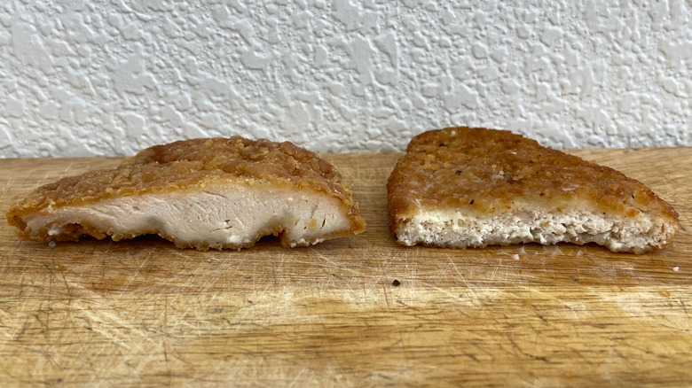 Both Chicken Patties Halved