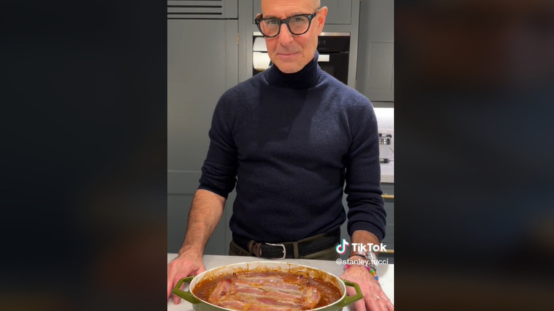 Stanley Tucci cooking baked beans