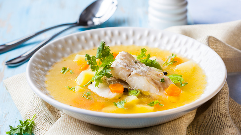 bowl of fish soup