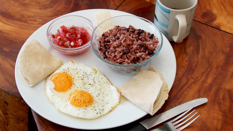 A typical Nicaraguan breakfast