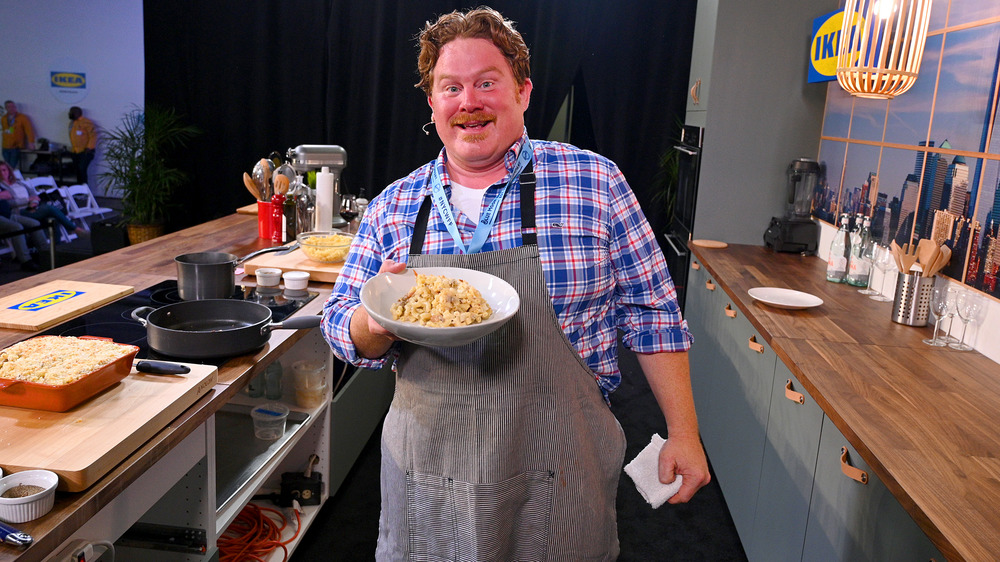 Casey Webb holding food