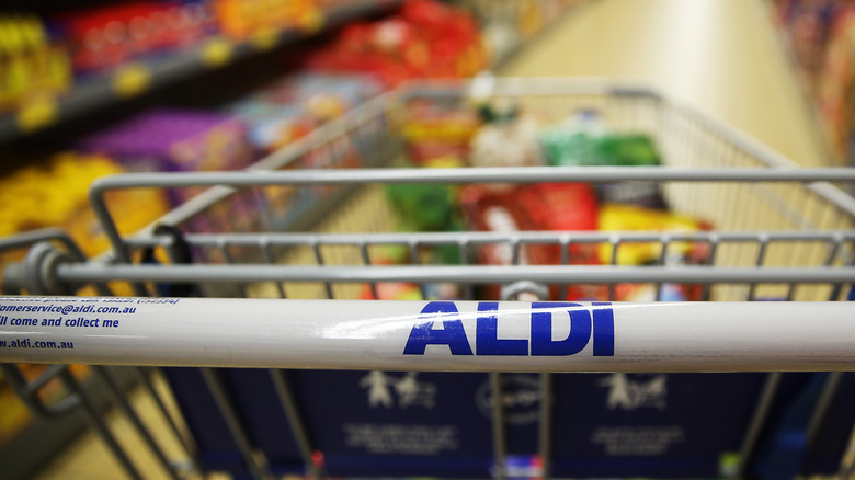 Aldi shopping cart in store