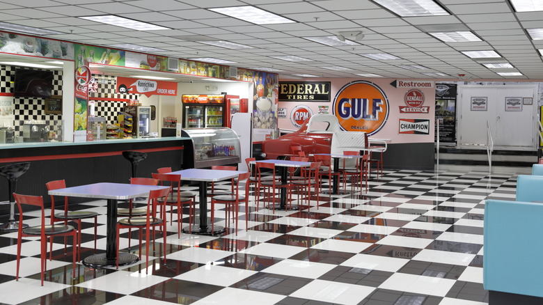 diner with checkered floor